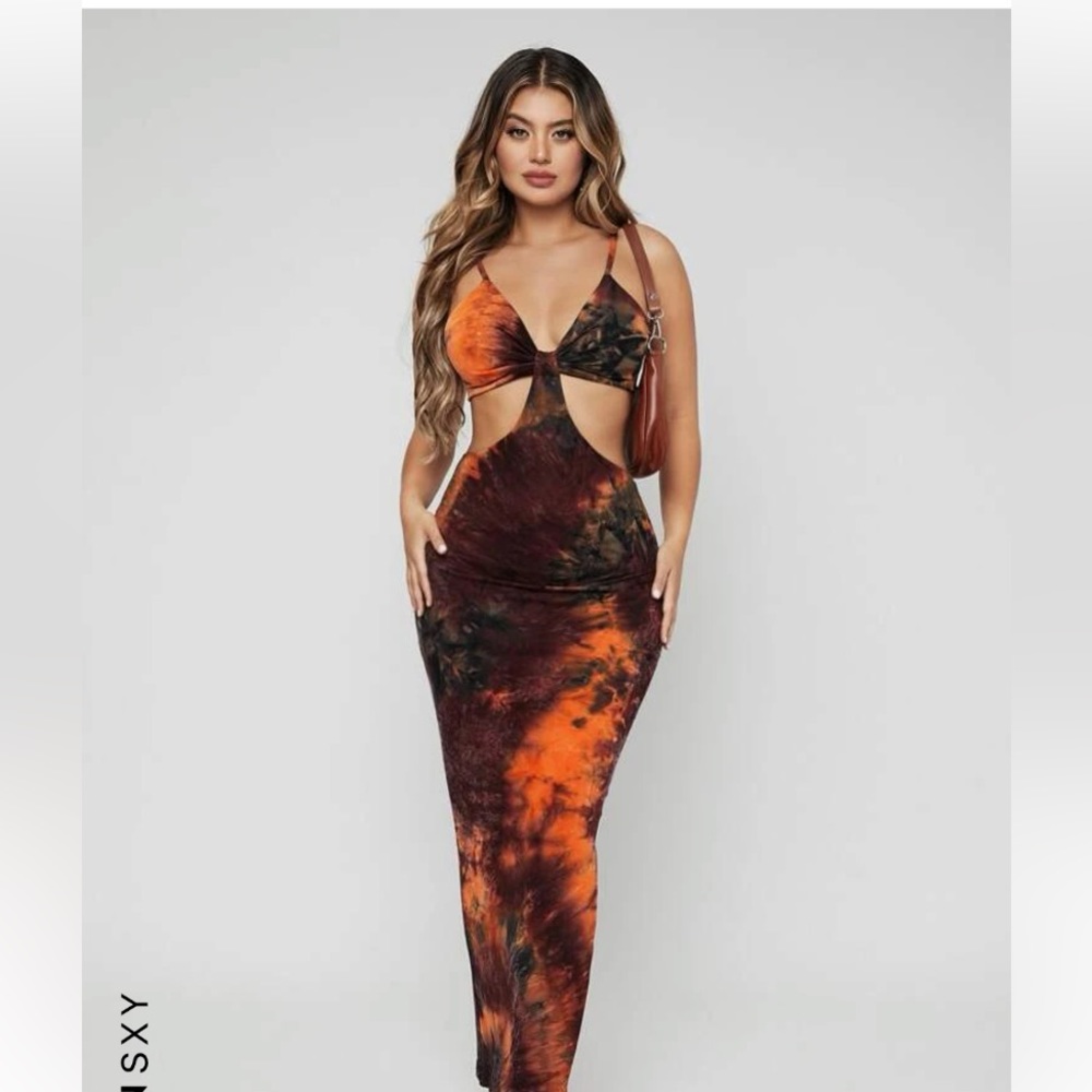 Shein cutout tie dye maxi dress size XL brand new